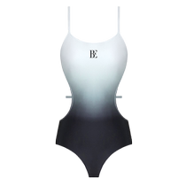 BE Fan Dean Fashion Series 2024 New Womens One-piece Triangle Swimsuit Black and White Gradient Fashion Sexy Vacation