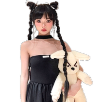 Wig female ponytail European and American style boxing twist long braid artificial hair sweet cool girl Internet celebrity hot girl bubble braid