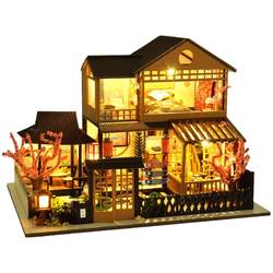 DIY Small House Villa Japanese-Style Hand-Assembled House Building Blocks Miniature Scene Model 3D Puzzle Toy Gift