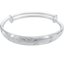 Shunqin silver building 9999 tulips pure silver bracelet woman push-pull silver bracelet sub-foot silver hand decorated with mothers elders gift