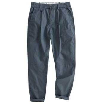 Hanxu ພາກຮຽນ spring ໃຫມ່ຜູ້ຊາຍບາດເຈັບແລະ Pants Elastic Waist Micro Taper ຂະຫນາດນ້ອຍ Straight Pants ໄວຫນຸ່ມ Combed stretch ຝ້າຍຍາວ Pants