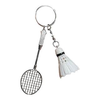 羽毛球钥匙扣创意小礼品运动钥匙链挂件饰品钥匙绳定制小球拍挂坠