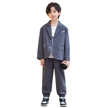 Luo Meng childrens suit suit boys spring casual suit British host Korean style wedding flower girl dress