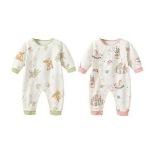 Aibedila pure cotton spring and autumn infant jumpsuit