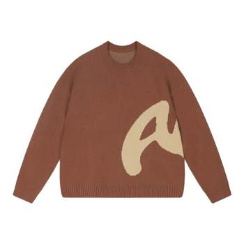 Japanese trendy brand couple's round neck sweater Japanese trendy brand couple's round neck sweater