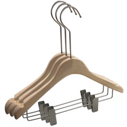 Log color unpainted solid wood trouser rack trouser clip wood trouser hanger live broadcast room women's clothes store hanging trouser trouser rack