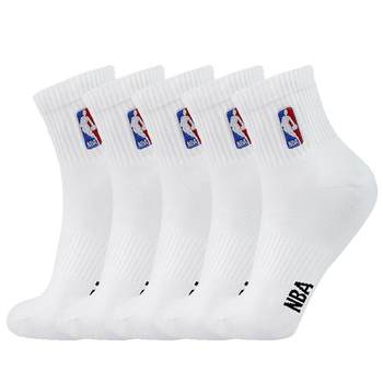 NBA socks mid-calf sport socks men's cotton socks four seasons men's casual running socks breathable ຖົງຕີນບ້ວງສີຂາວ