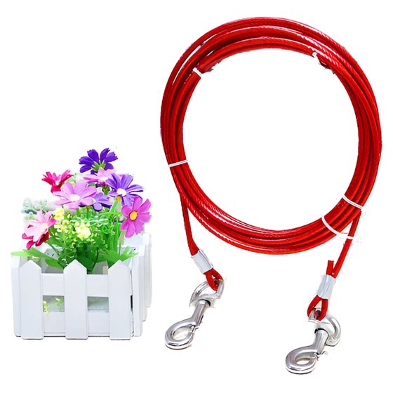 Small dog double hook lengthened anti-bite dog leash