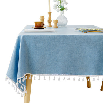 Solid color tablecloth simple cotton and linen waterproof and oil-proof nordic Solid color tablecloth simple cotton and linen waterproof and oil-proof nordic