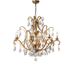 Decorative and Elegant American-Style Living Room Crystal Chandelier, Light Luxury and Unique French-Style, Grand Double-Layer Villa Staircase and Dining Room Lamp