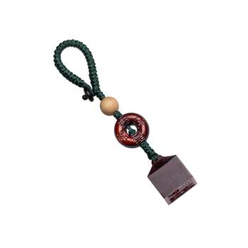 Small leaf red sandalwood seal creative pendant
