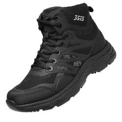 Qiangren 3515 ultra-light combat boots men's high-top shoes summer breathable black lightweight tactical boots mesh training boots