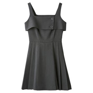 Snidel2025 autumn and winter new fashion college style vest suspender pleated skirt dress swfo254182