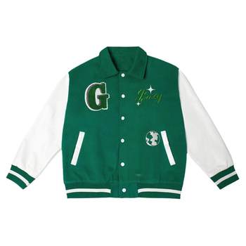GOCRAZY flocked baseball jacket American casual street style embroidered leather sleeve VIBE style jacket national trend couple jacket