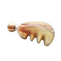 Thickened white buffalo horn massager for meridian scraping for women static-free large-tooth wide-toothed natural head comb