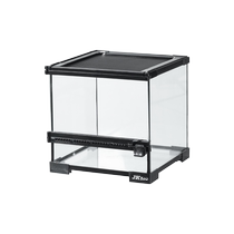 JKZO Reptile Rainforest Tank Ecological Breeding Box Gecko Lizard Horned Frog Hermit Crab Turtle Snake Glass Tank Front Door Opening