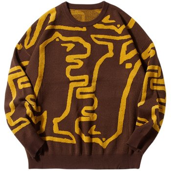 NMAX plus size ຍີ່ຫໍ້ຄົນອັບເດດ: ຜູ້ຊາຍອອກແບບຕົ້ນສະບັບກົງກັນຂ້າມສີອ່ອນແລະສະດວກສະບາຍ sweater ໄຂມັນວ່າງ oversized sweater
