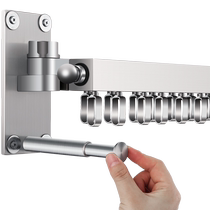 304 stainless steel folding clothes drying rack balcony single pole wall-mounted quilt invisible artifact drying telescopic clothes drying rod