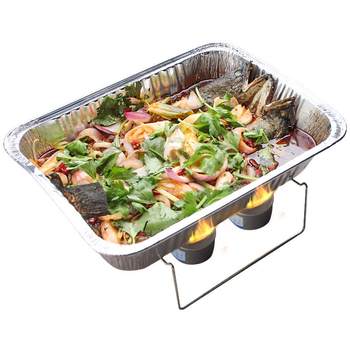 Disposable grilled fish takeaway packaging tin foil box can be heated