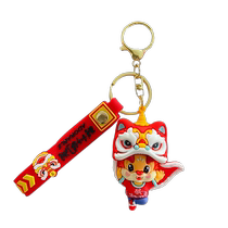 2024 Year of the Dragon Mascot Lion Dance Zodiac Year Cultural and Creative Car Keychain Chain School Bag Pendant New Year’s Day New Year’s Gift