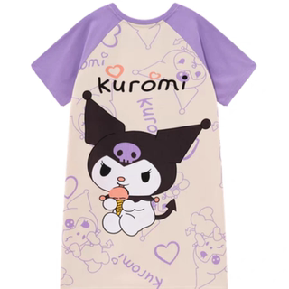 小女孩女童睡裙儿童睡衣夏款纯棉中大童库洛米公主夏季短袖家居服