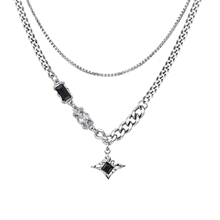 Starburst double layer necklace light luxury niche