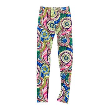 leggings ສີ totem ບາງໆສໍາລັບແມ່ຍິງນອກຂອງເອີຣົບແລະອາເມລິກາ stretch ສີພິມອອກໃຫມ່ Yoga pants ແອວສູງແອວຍາວ