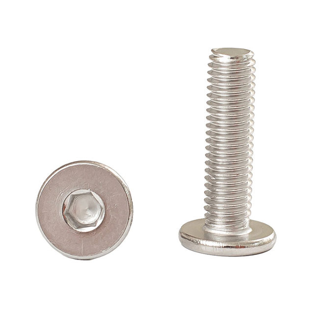 Stainless steel flat extreme hexagonal screw