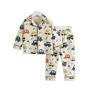 Qiqi bear baby pajamas home clothes boys pure cotton