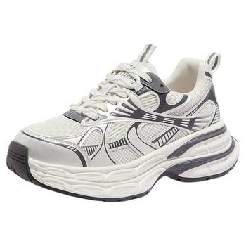 Camel women's shoes 2025 winter new velvet thick-soled dad shoes women's outdoor retro sports shoes