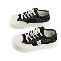 Zhuoshini big-head canvas shoes versatile womens shoes 2024 new summer and autumn niche trend sneakers thick-soled casual shoes