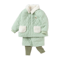 Balabala childrens suits for boys and girls winter cotton clothes new two-piece set fashionable cute and comfortable