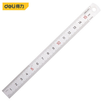 Deli tool steel ruler 15cm/30cm/50cm stainless steel measuring tool steel ruler for woodworking drawing and drawing
