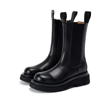Genuine leather mid-calf chelsea british style martin boots mona