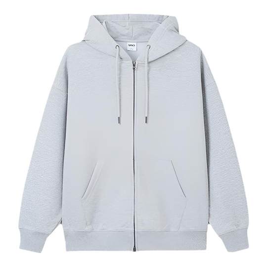 SPAO韩国同款2025年春秋季男女同款时尚纯色拉链开衫连帽卫衣