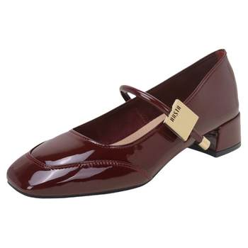 Dadong official authentic red mary jane leather shoes