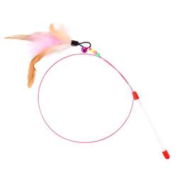 Funny Cat Stick Cat Toy Bell Feather Self-Happy Relieving Boredom Funny Cat Artifact Bite-resistant Steel Wire Long Rod Automatic Pet Supplies