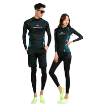 South Korean split diving coat speed dry zipper sunscreen jellyfish male and female long sleeve swimsuit surf suit Couple suit