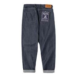 Madden Workwear American Retro Raw Cow Red Ear Jeans Denim Straight Heavy Duty Cow Blue Long Pants Men