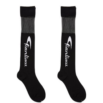 Qianlimu embroidered ກາງ calf socks ສໍາລັບແມ່ຍິງ summer ກິລາຍາວ socks ຝ້າຍບໍລິສຸດ socks ຕາຫນ່າງສີຂາວ stockings ແນວໂນ້ມຂອງແມ່ຍິງ