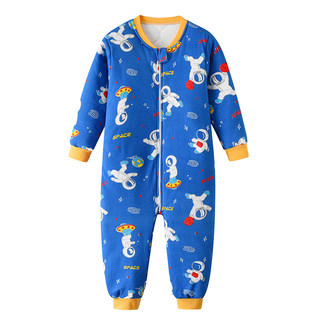 Middle and large children's pure cotton thickened winter children's one-piece pajamas