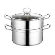 304 stainless steel small steamer three layers thickened 2 double layers 3 more than 1 layer steamer induction cooker soup pot for household gas stove