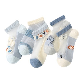 ເຮືອບາງໆ socks ເດັກນ້ອຍ socks ຫົກນິ້ວຫນູກາຕູນ summer