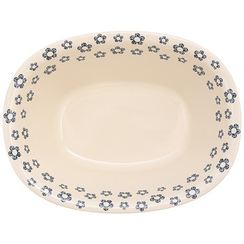 Ceramic oval bowl deep bowl large capacity fruit bowl