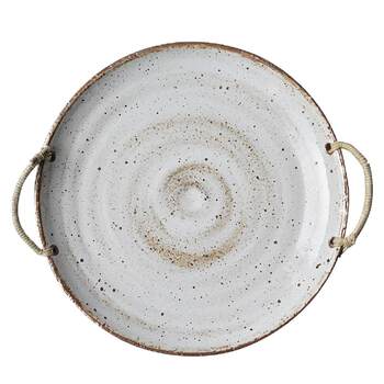 Retro kiln-changing handle soup basin ceramic plate