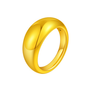 Laomiao gold pure gold loach back plain ring 5d full and exquisite wide face plain ring fashionable, safe and comfortable
