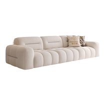 Pashaman Cat Scratch Fabric Sofa Small Apartment Living Room Cream Style Puff Marshmallow Sofa Straight Line Modern Simple