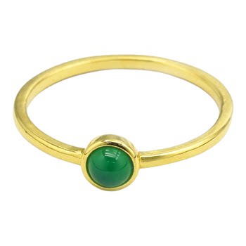 Authentic meifei brand 18k gold chalcedony ring as a gift