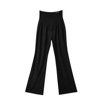 Manxi ກາງເກງກາງເກງກາງເກງ Summer Casual Flare Pants Highly Elastic Shark Pants Pregnancy Belly Supporting Yoga Pants Maternity Wear