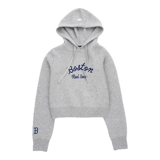 MLB官方 女款短款学院风连帽针织套衫毛衣25秋季新款KPV04/PTB09